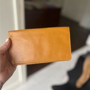 Tan & gold satchel Wallet